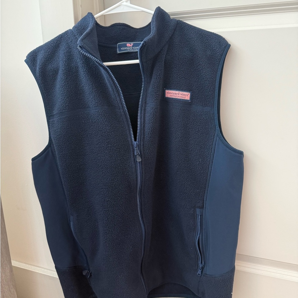 Vineyard Vines Navy Blue Fleece Vest (Medium)